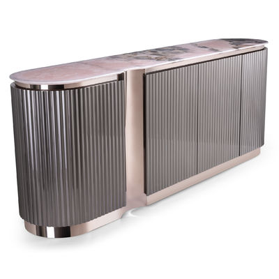 سعر جيد طاولة كونسول فاخرة من الفولاذ المقاوم للصدأ ODM OEM لوح جانبي من الرخام متصل