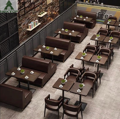 شراء Vintage Restaurant Leather Booth Sofa Chair Table Set For Coffee Shop Cafe Bar Hotel online manufacture