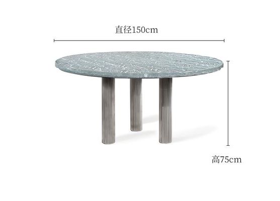 شراء أثاث مطعم الفندق الفاخر Water Wave Pattern Round Dining Table online manufacture