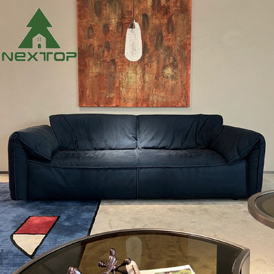 سعر جيد أريكة داخلية حديثة مزودة بأقمشة زرقاء عميقة 2 3 4 مقاعد متصل