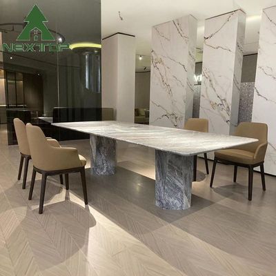 شراء أثاث غرفة طعام OEM لـ 8-12 مجموعة طاولة طعام مستطيلة من الرخام الكامل online manufacture