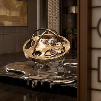 شراء ساعة ذوبان الفن الإبداع النحت المعدني مع سقف معلق التصميم للفندق online manufacture