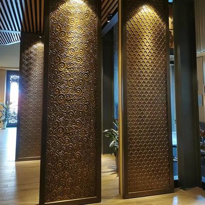 سعر جيد شاشة تيتانيوم فاخرة من الفولاذ المقاوم للصدأ في بهو الفندق من الألومنيوم متصل