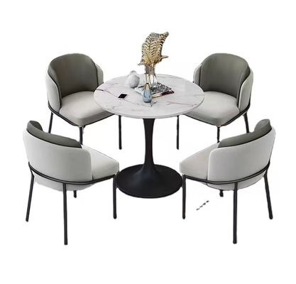 سعر جيد مجموعة طاولة القهوة الإيطالية Rock Plate Iron Art Round Hotel متصل