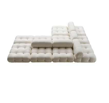 Teddy Hotel Lobby Furniture نسيج أبيض صوف خروف صوفا مزيج معياري